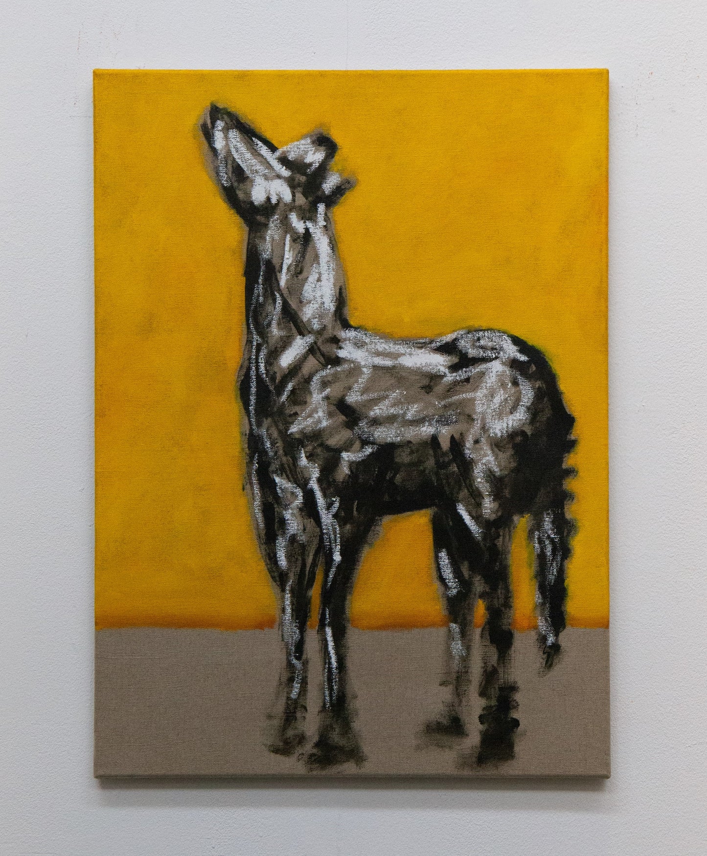 [SOLD] Pferd <br><small> oilpaint and oil pastel on stretched linnen, 50 x 70 cm, €720</small>