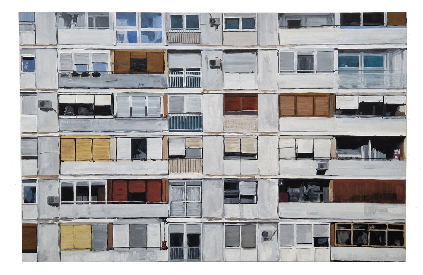 Balconies 2 <br><small> Acrylic on MDF panel, 100 x 67 cm, €1300</small>